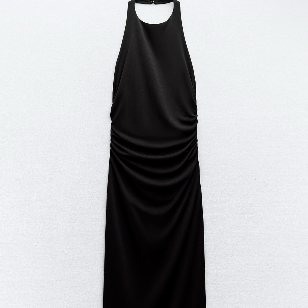 Zara Black Maxi Dress with Open Back